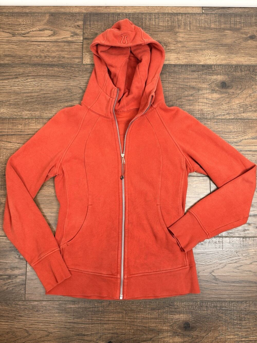 Lululemon Scuba Full Zip Hoodie Sweatshirt Sz 8 Red Rock